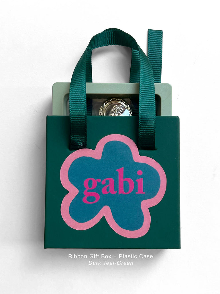 Ribbon Gift Box + Plastic Case - Dark Teal-Green – Gabi The Label
