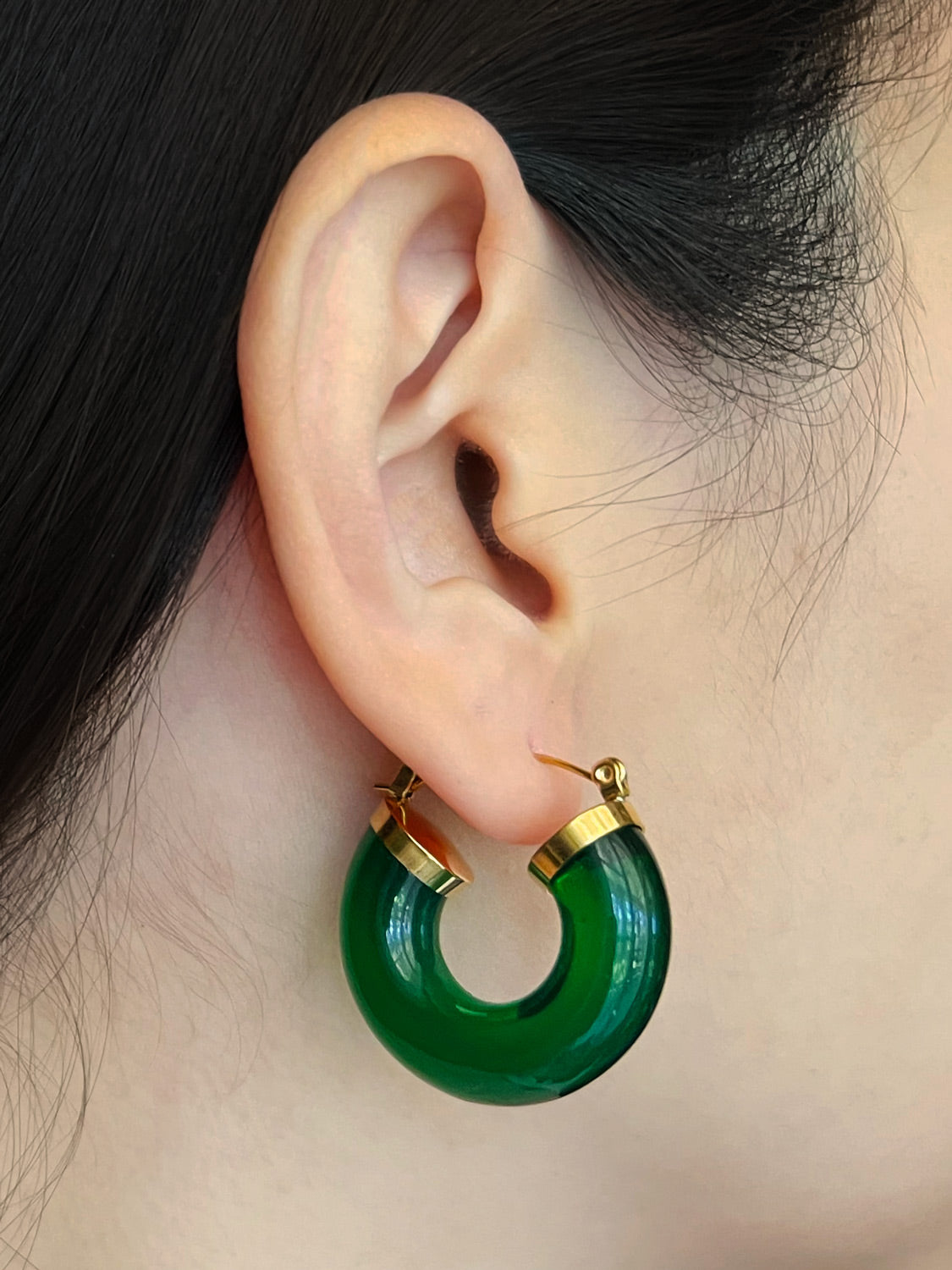 Round Resin Hoops   Dark Green3