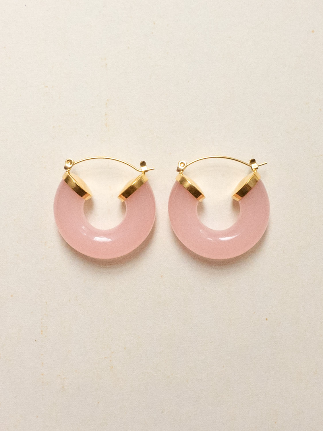 Round Resin Hoops   Rose Quartz
