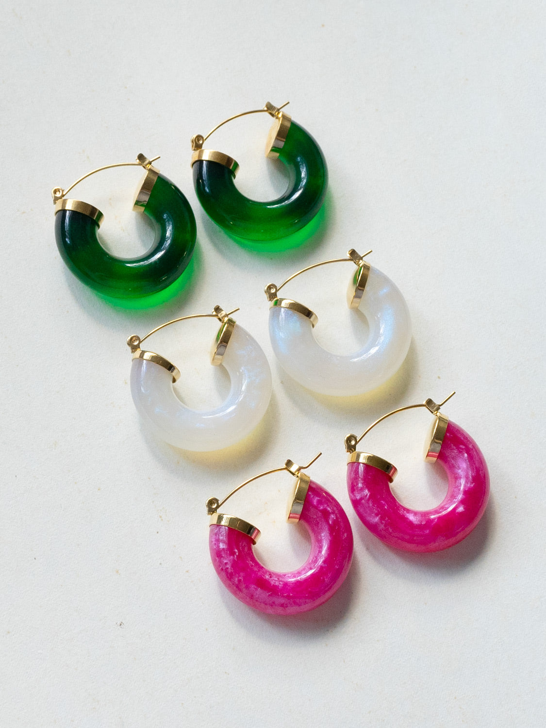 Round Resin Hoops - White