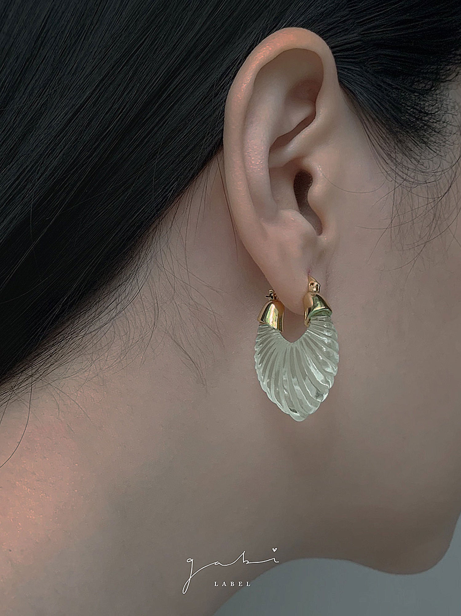 Sculptural Hoops - Light Seafoam