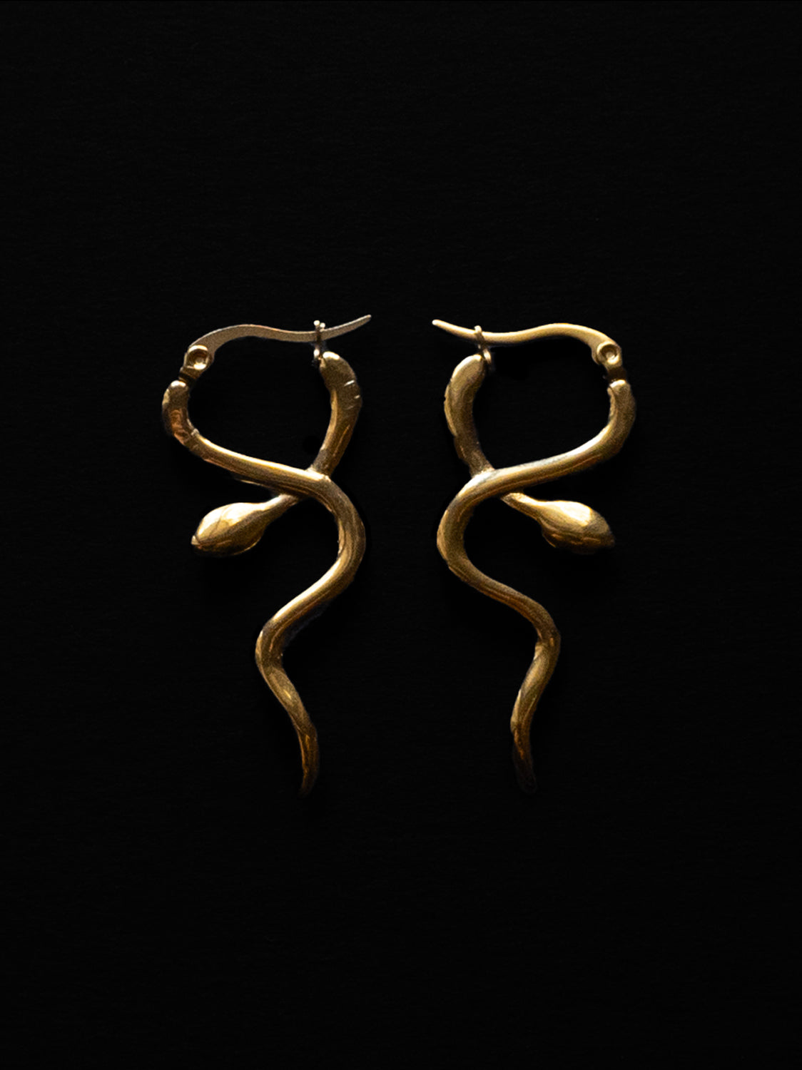 Serpent Snare Earrings - Gold