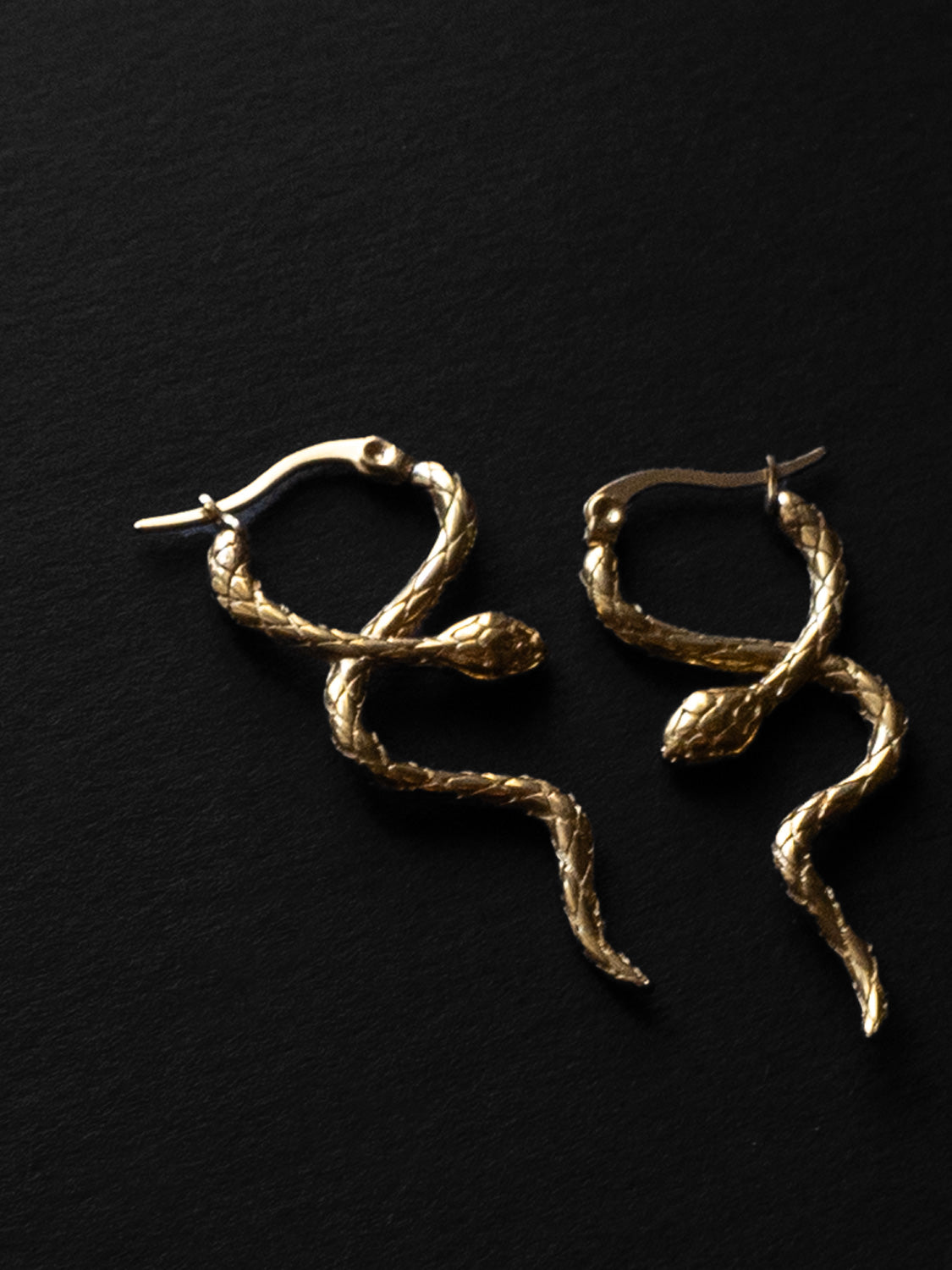 Serpent Snare Earrings - Gold