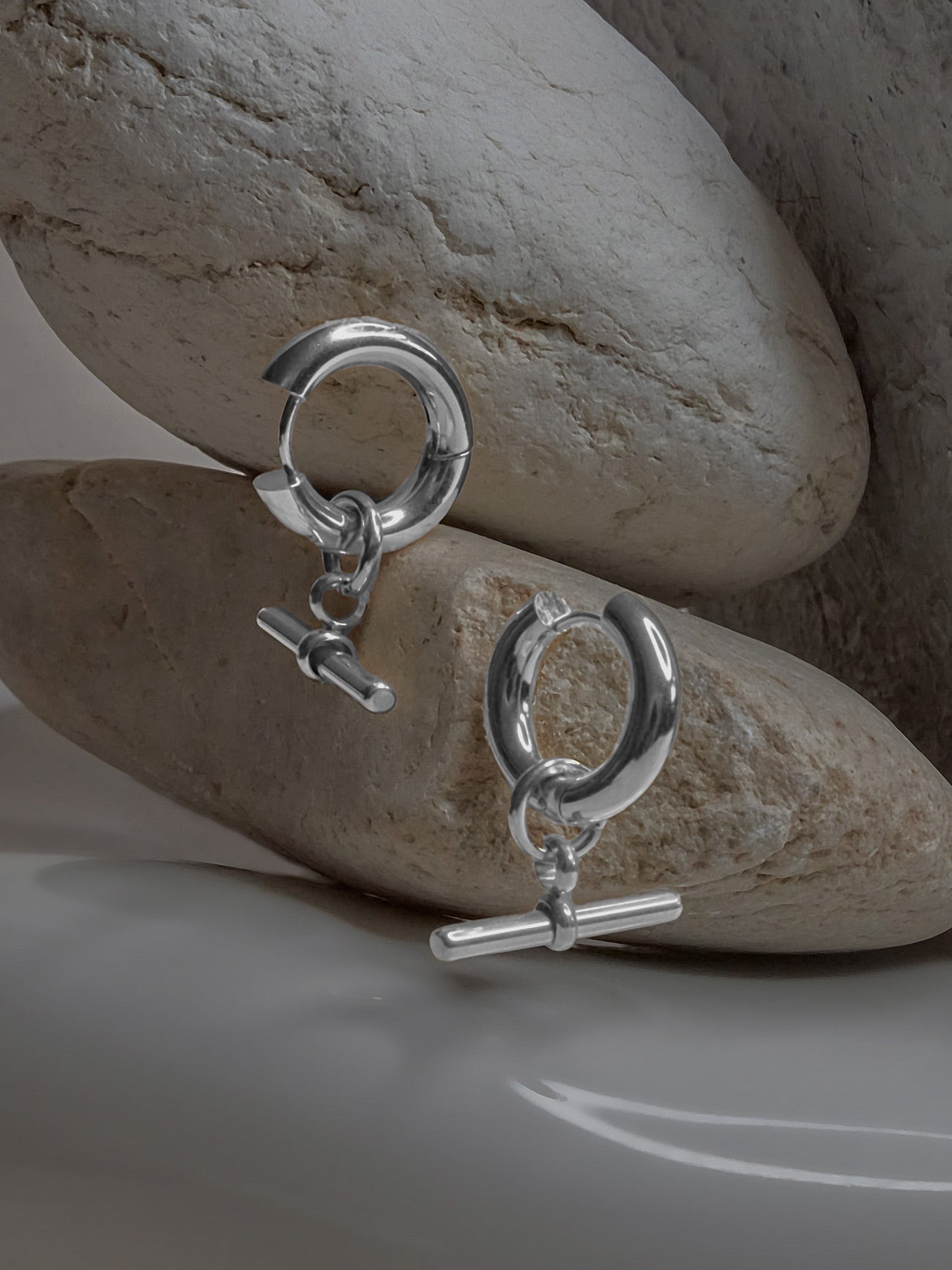 Silver Hoops With Bar1