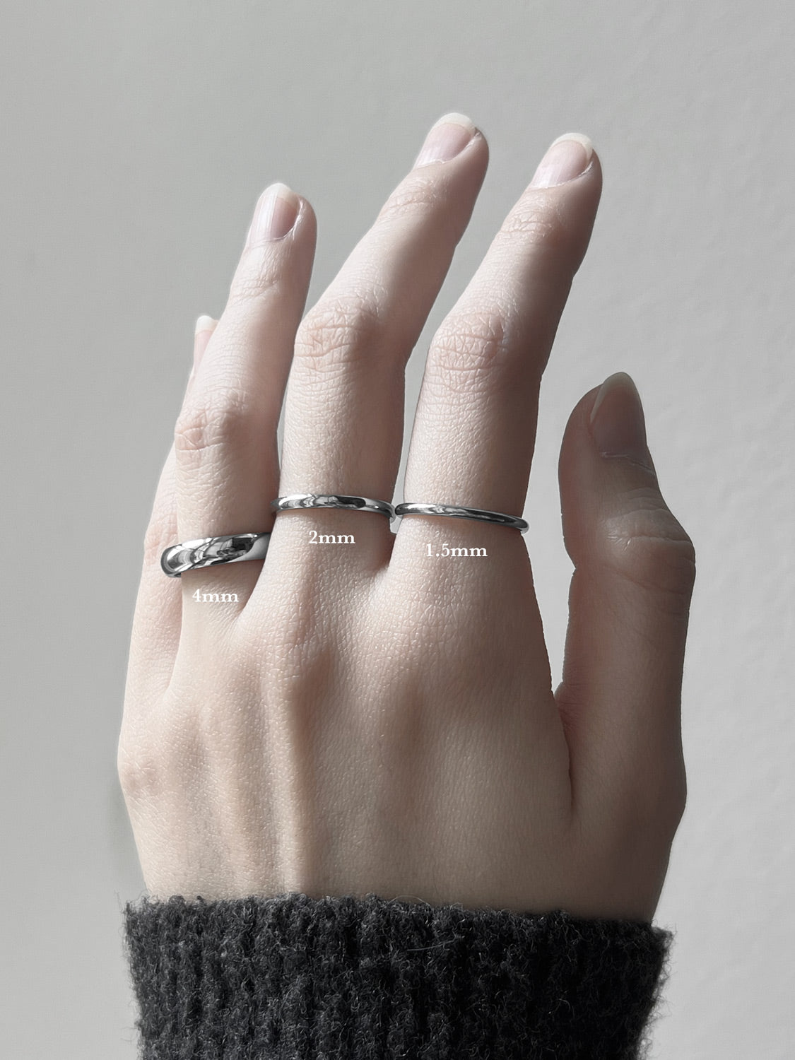 Thin Stackable Silver Ring, Stainless Steel 1.5mm