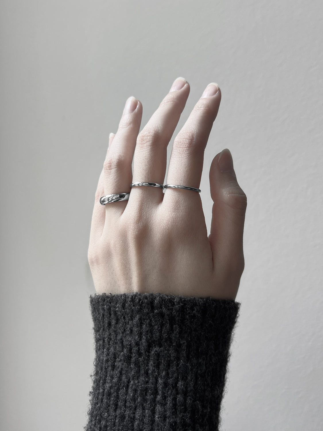 Thin Stackable Silver Ring, Stainless Steel 1.5mm