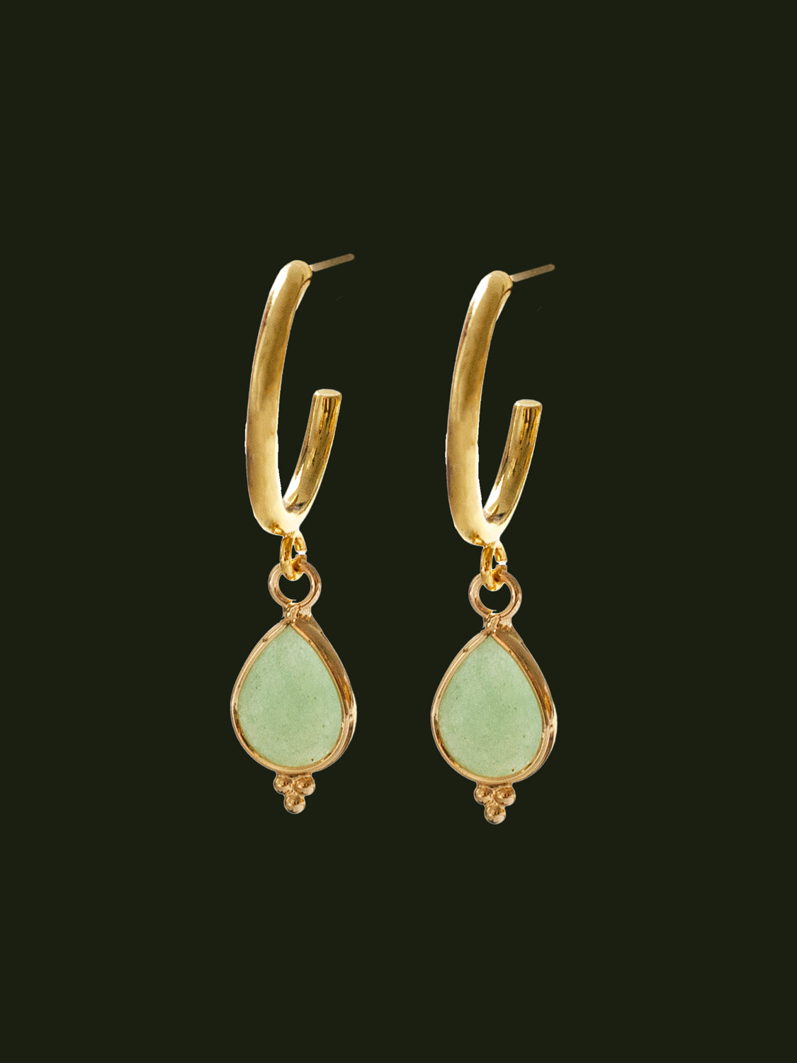 Spiritborn Hoops - Green Aventurine