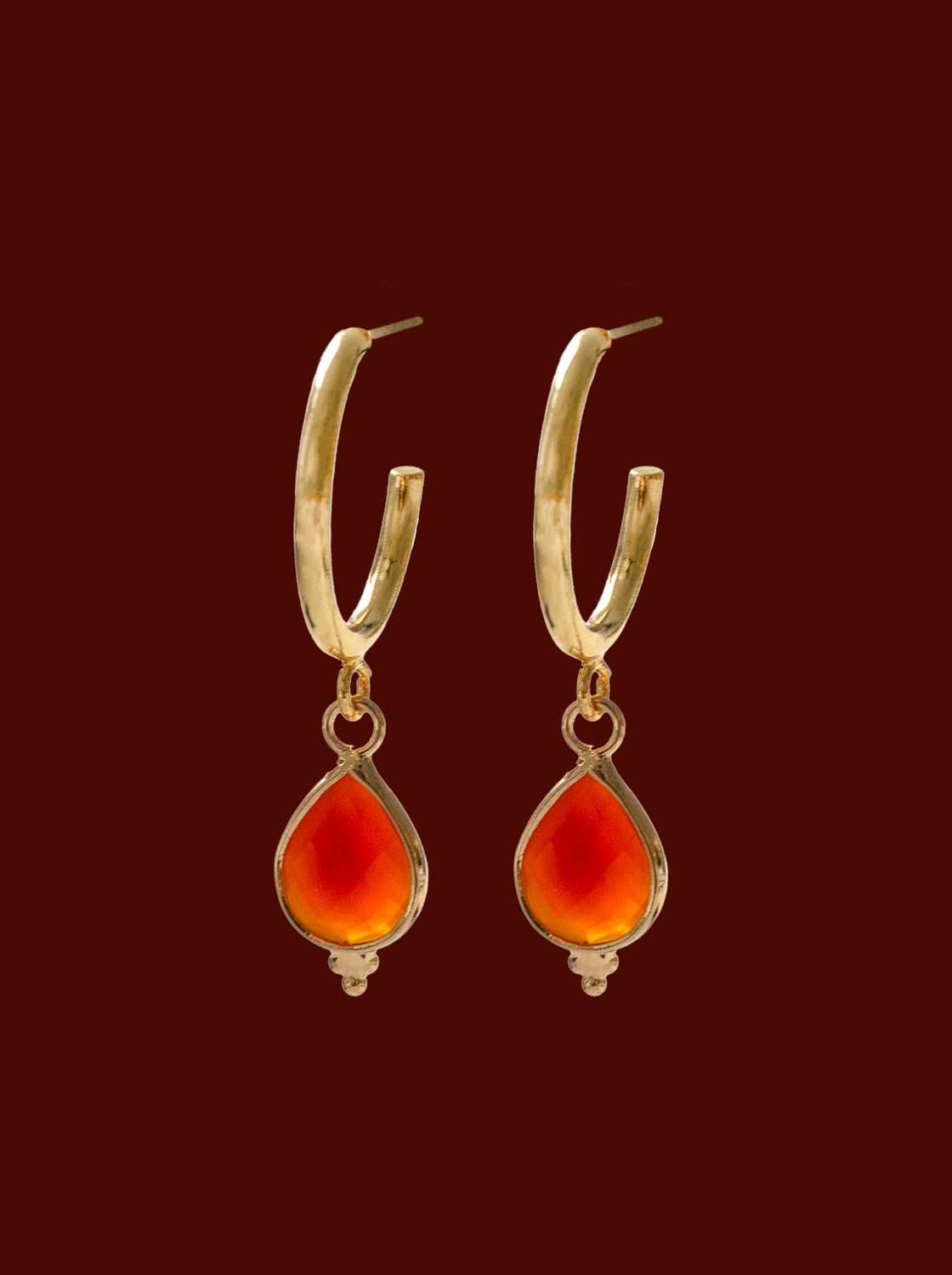 Spiritborn Hoops   Orange Red Agate redbkg
