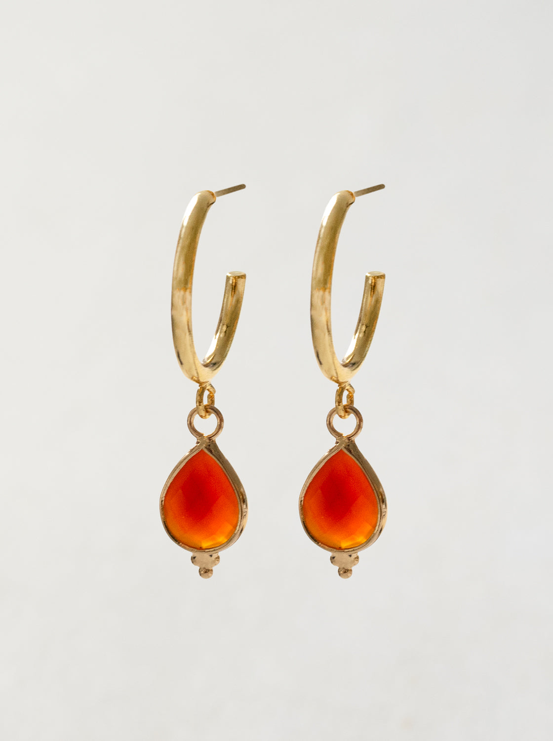 Spiritborn Hoops - Orange-Red Agate