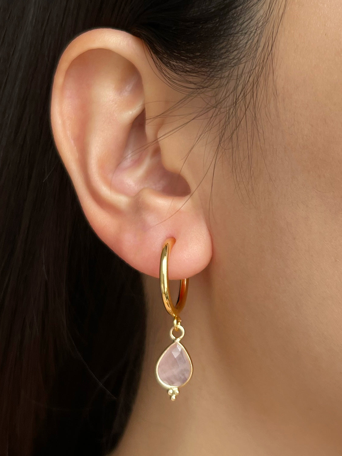 Spiritborn Hoops   Rose Quartz