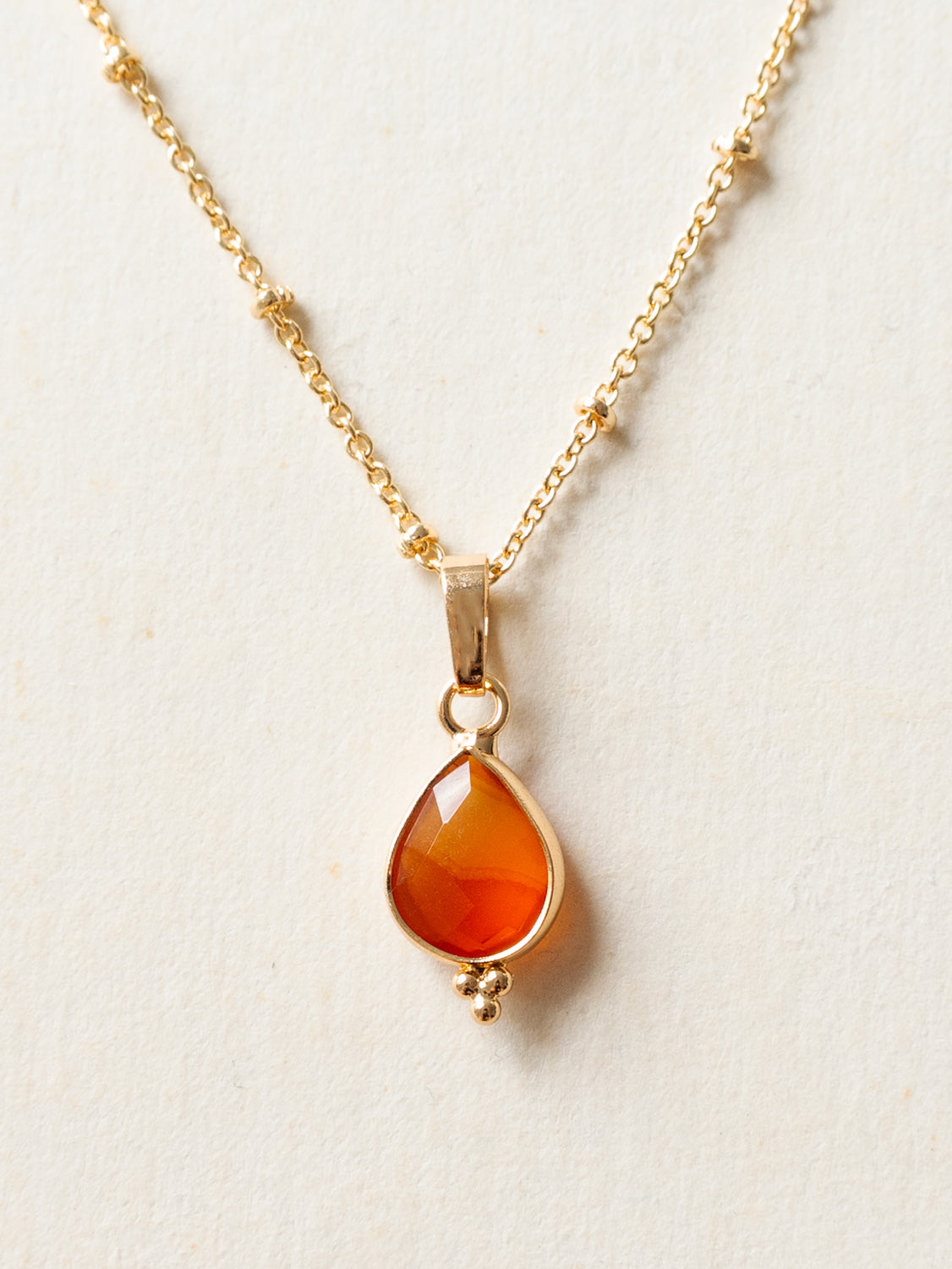 Spiritborn Necklace   Orange Red Agate