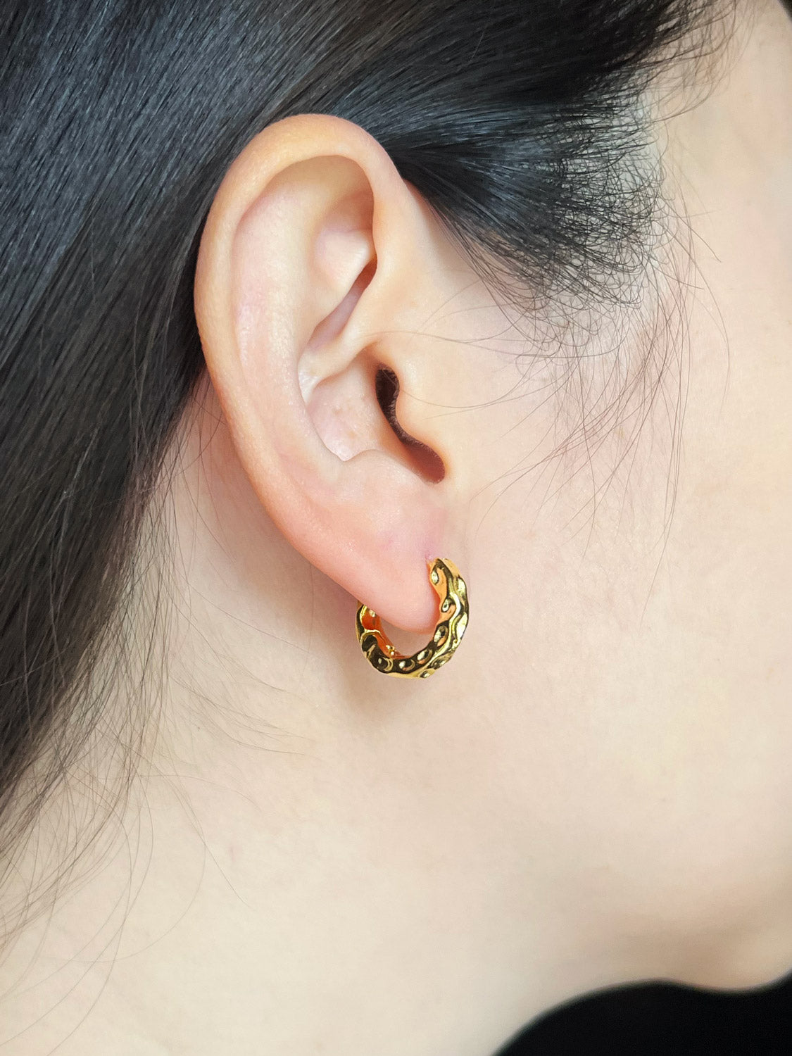 Textured Hoops - Gold