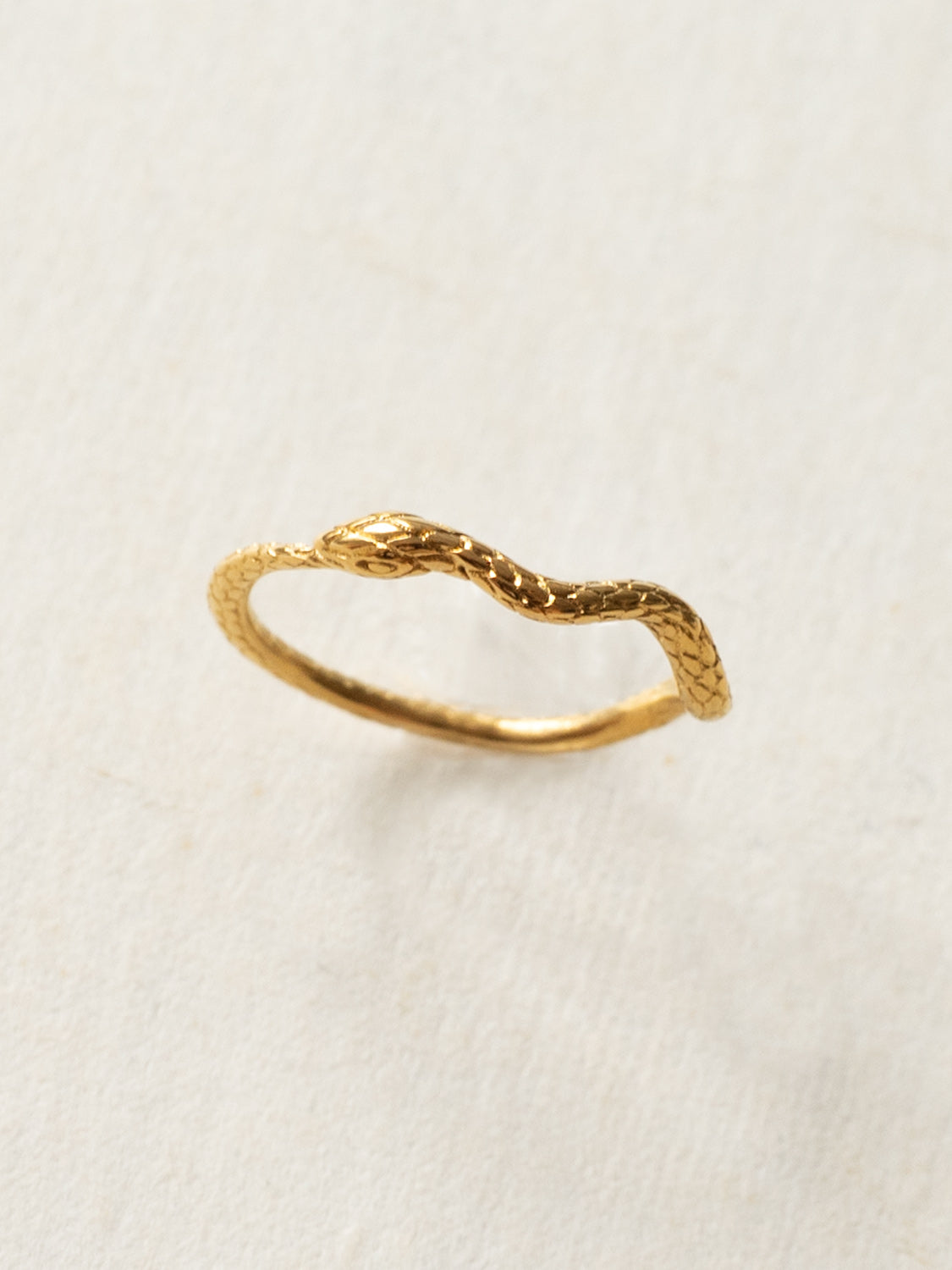 Textured Snake Ring  Stainless Steel   Gold