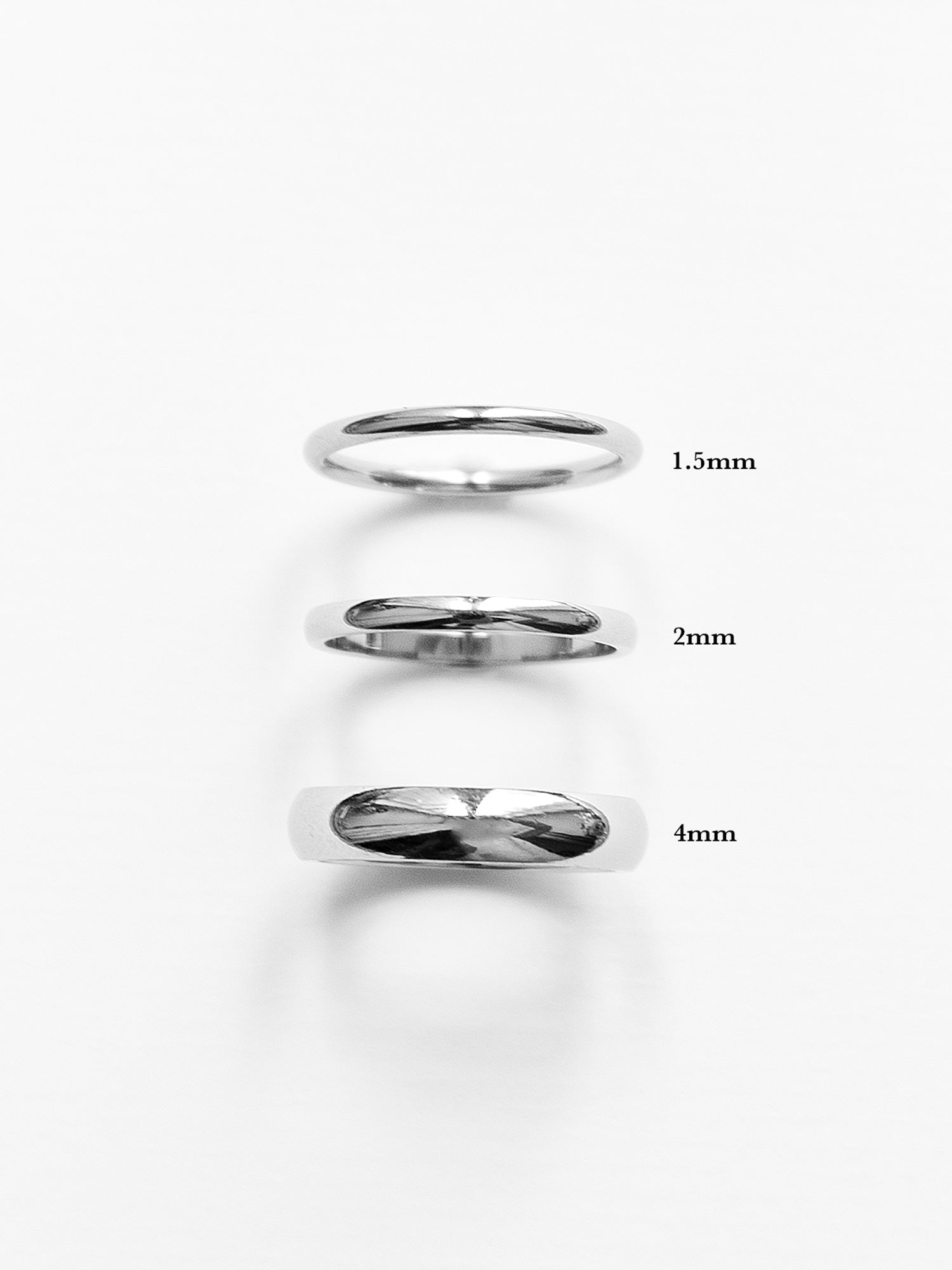 Thin Stackable Silver Ring, Stainless Steel 1.5mm