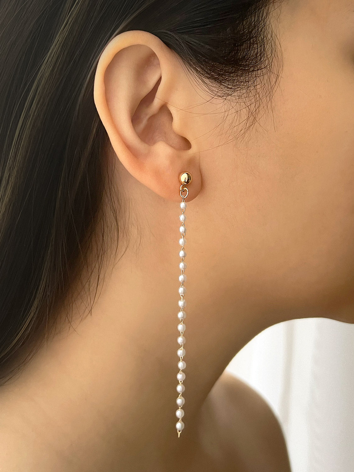 Trail of Tiny Pearls Earrings