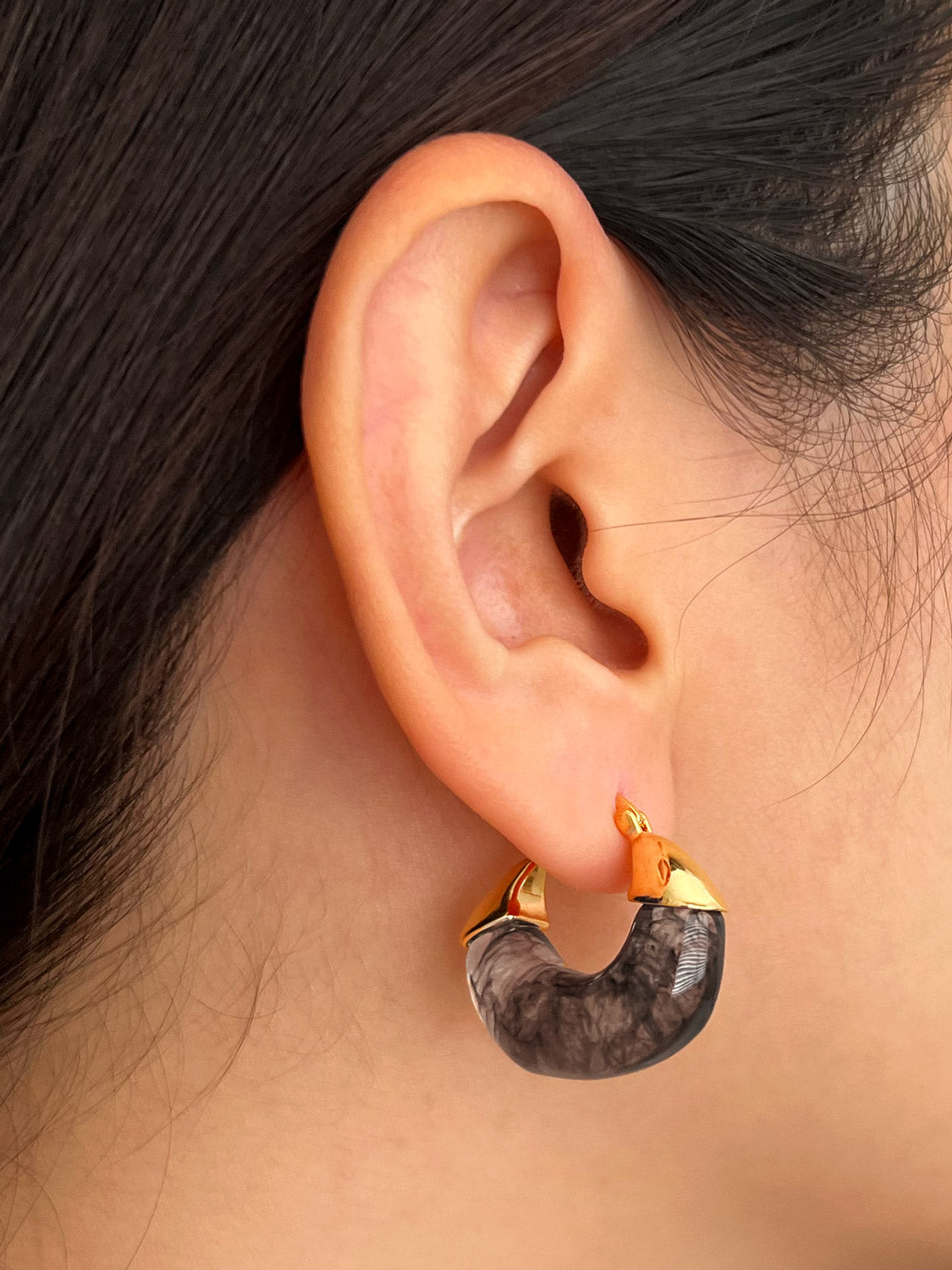 Treasure Boat Hoops - Black