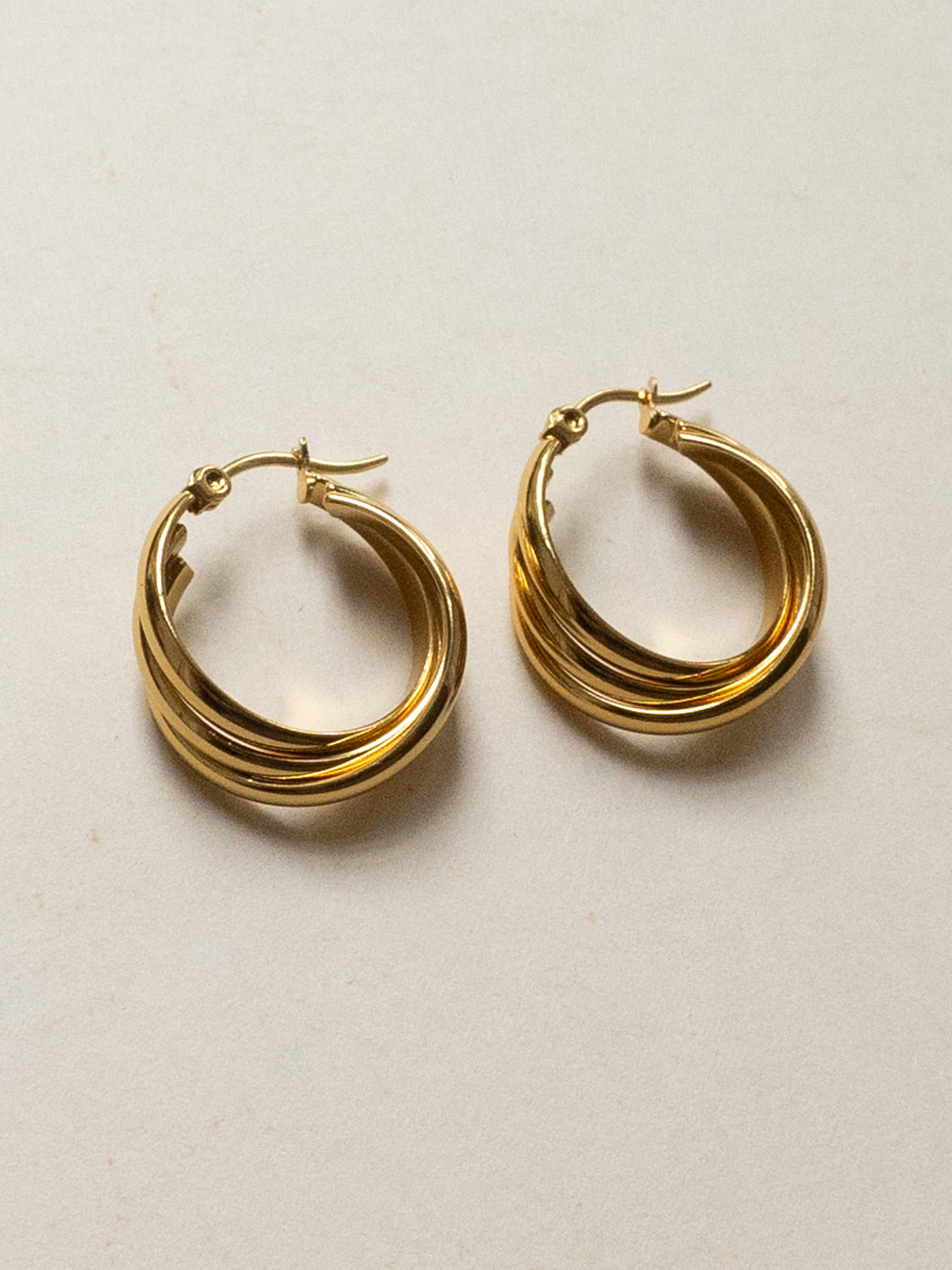Twist Hoops - Stainless Steel, Gold