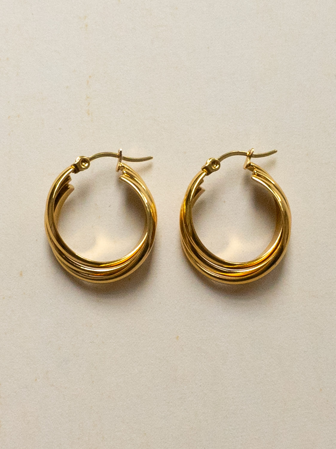 Twist Hoops   Stainless Steel  Gold2