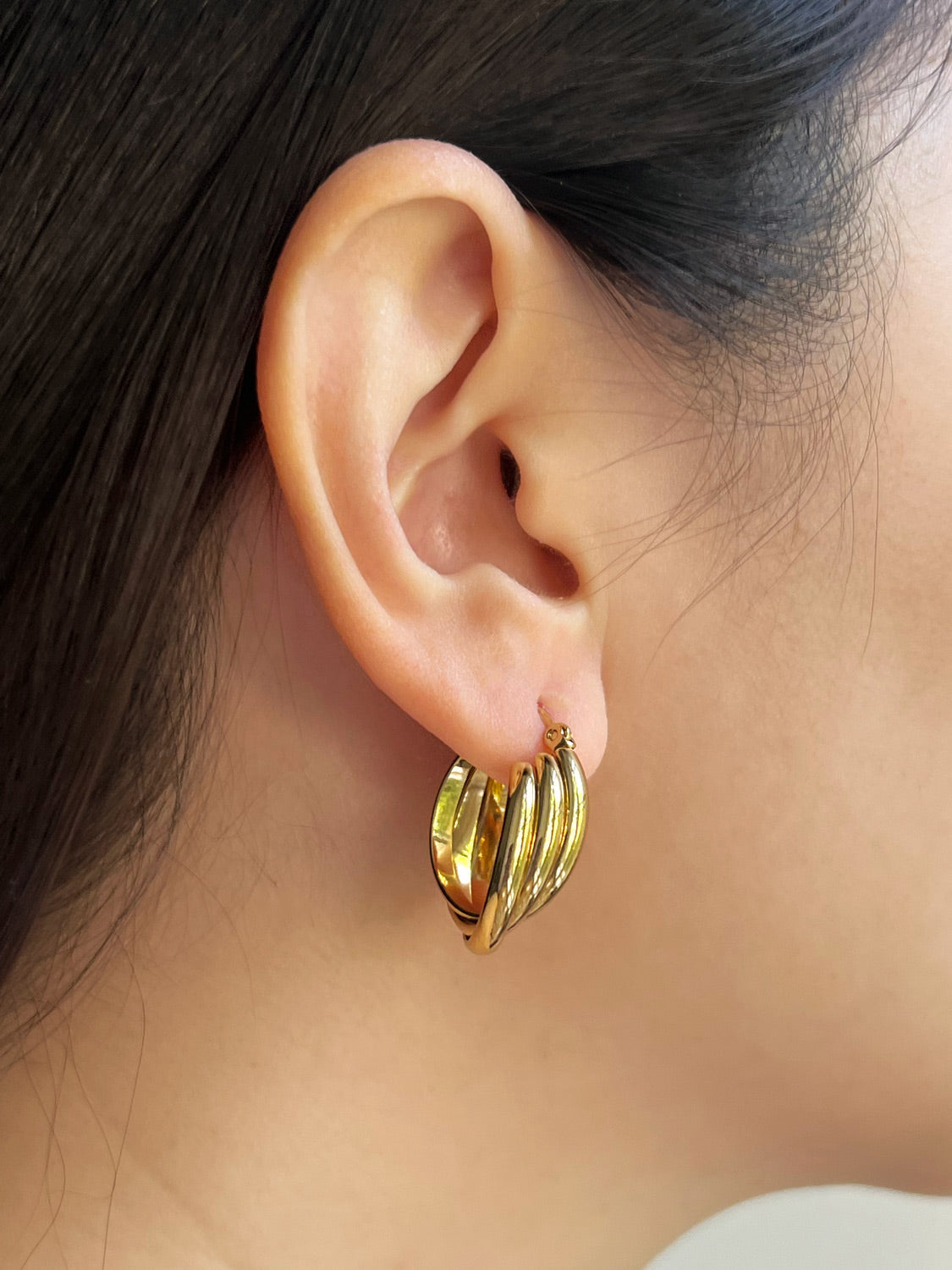 Twist Hoops   Stainless Steel  Gold f839c06f 8730 473a baa6 632201638bb5