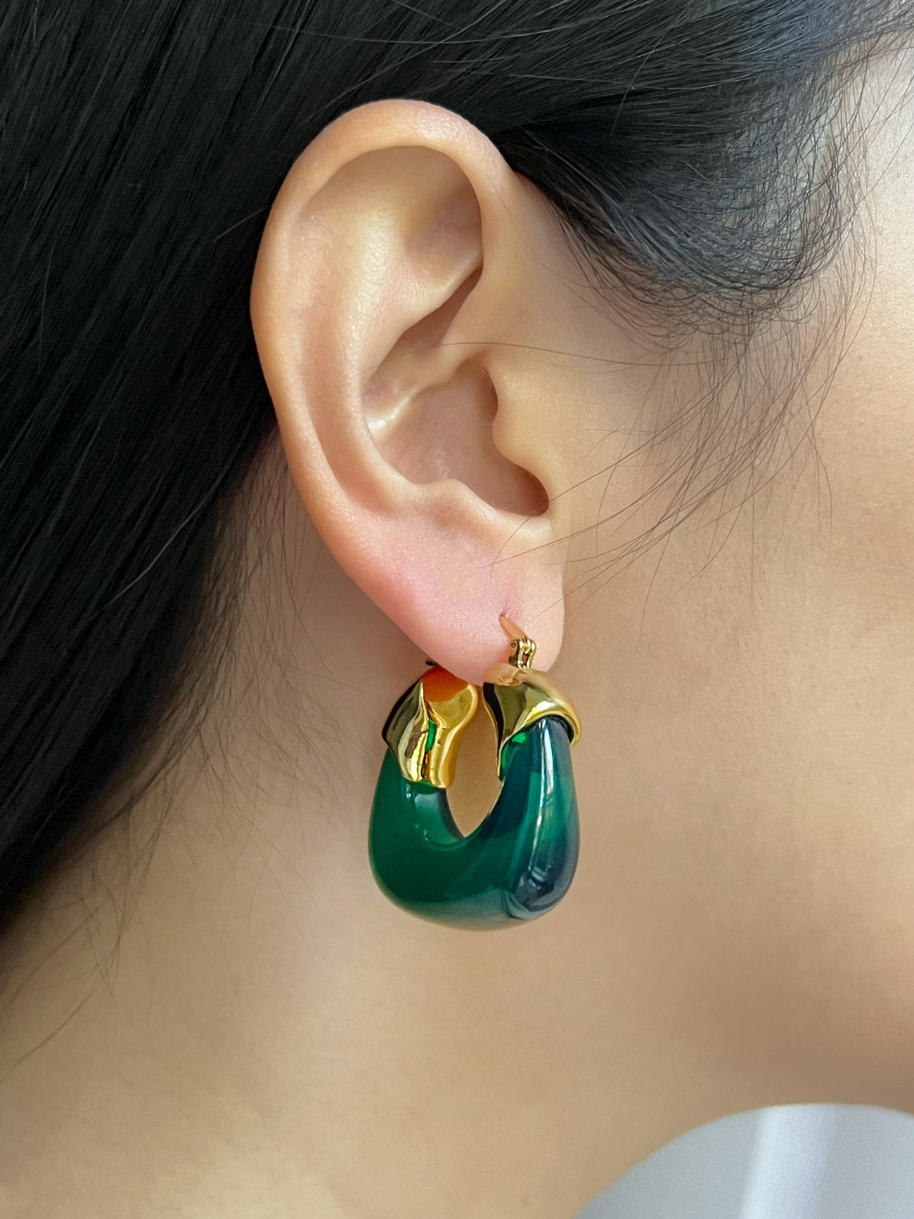 Chunky Hoops - Emerald Green