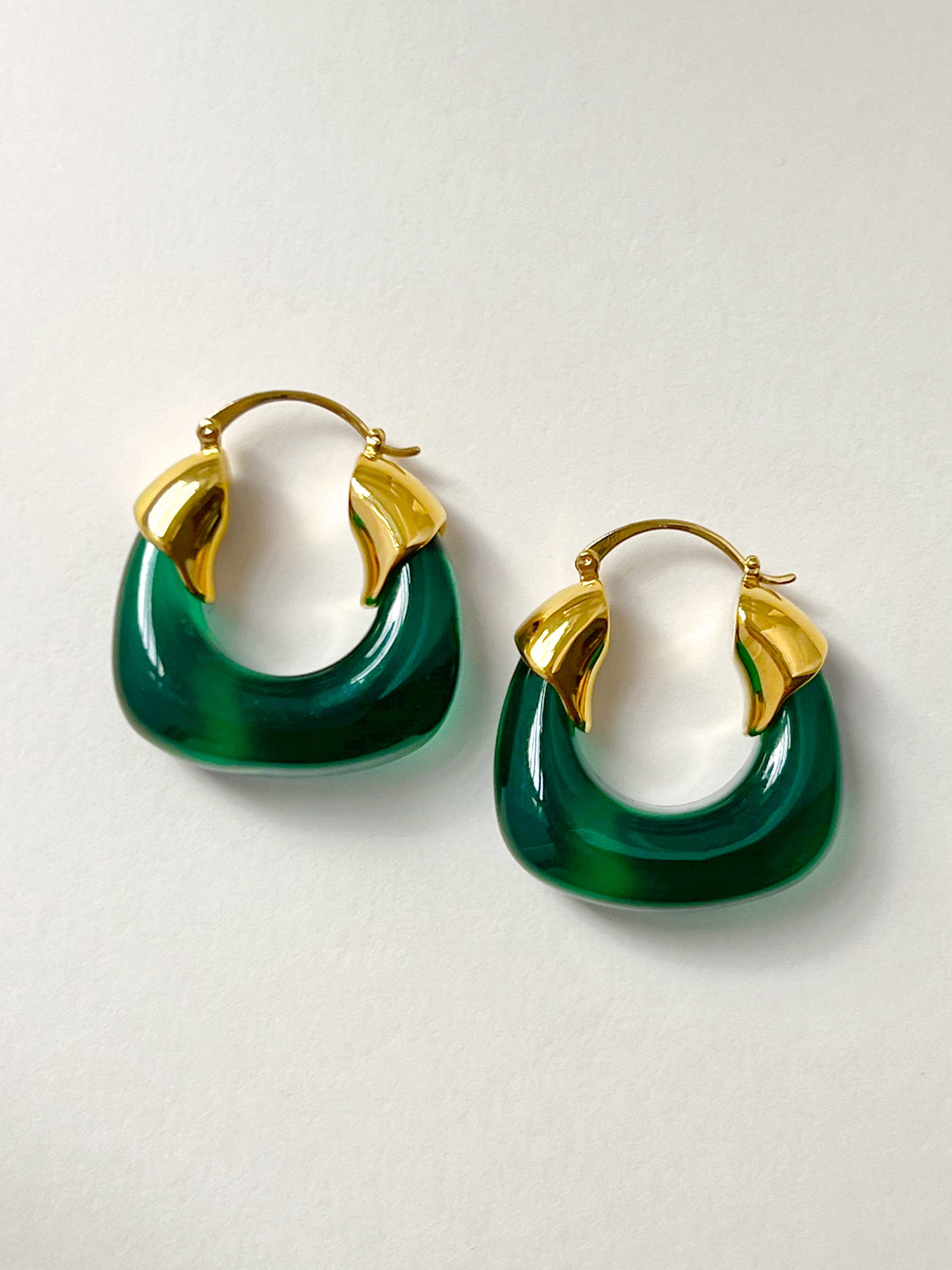 Chunky Hoops - Emerald Green