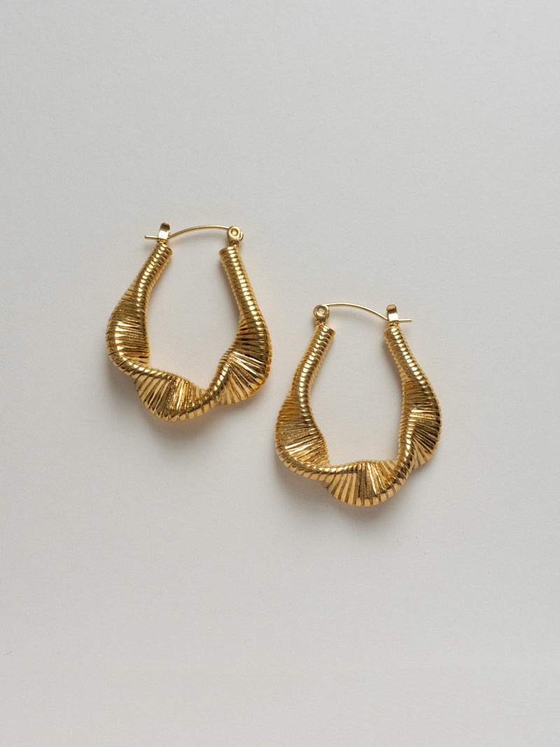 Fluid Waves Hoops - Gold