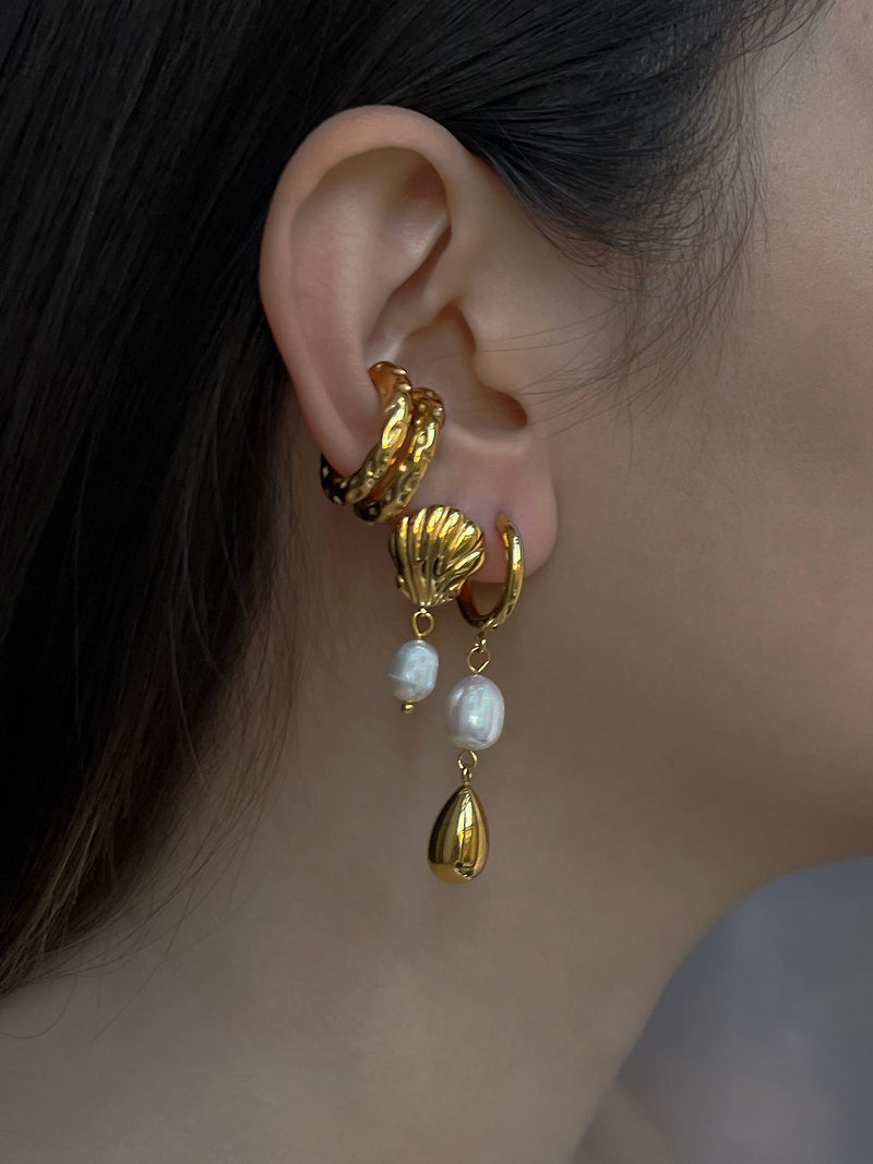 Seashell Pearl Earrings