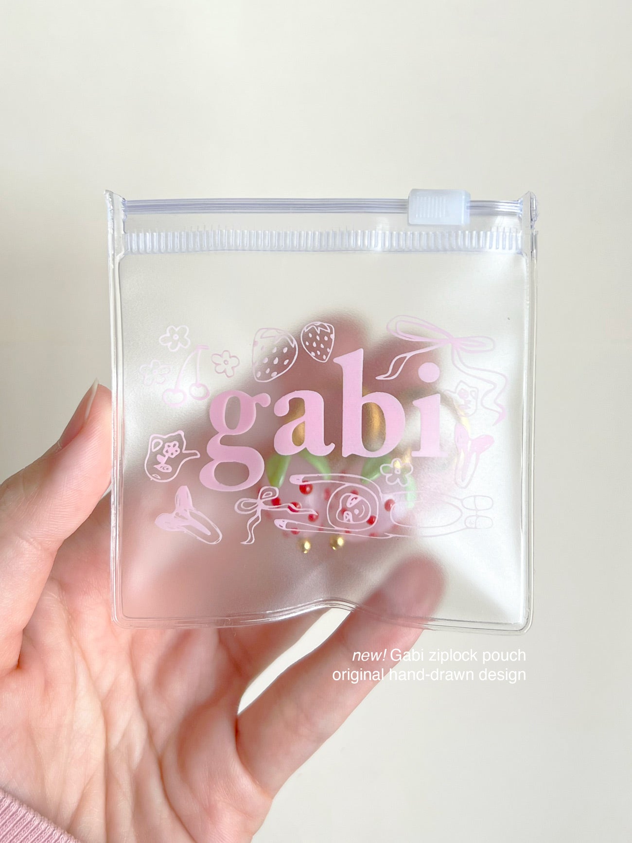 gabi ziplock pouch text