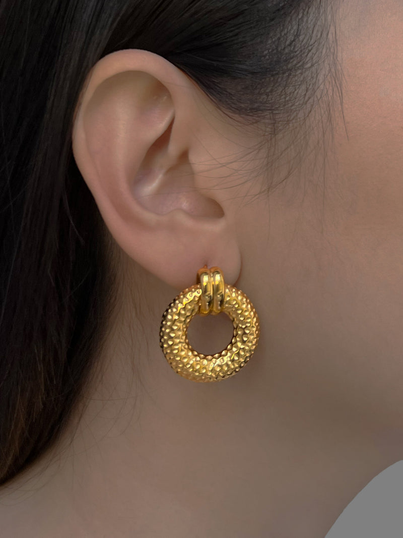 Ancient Gold Donut Earrings