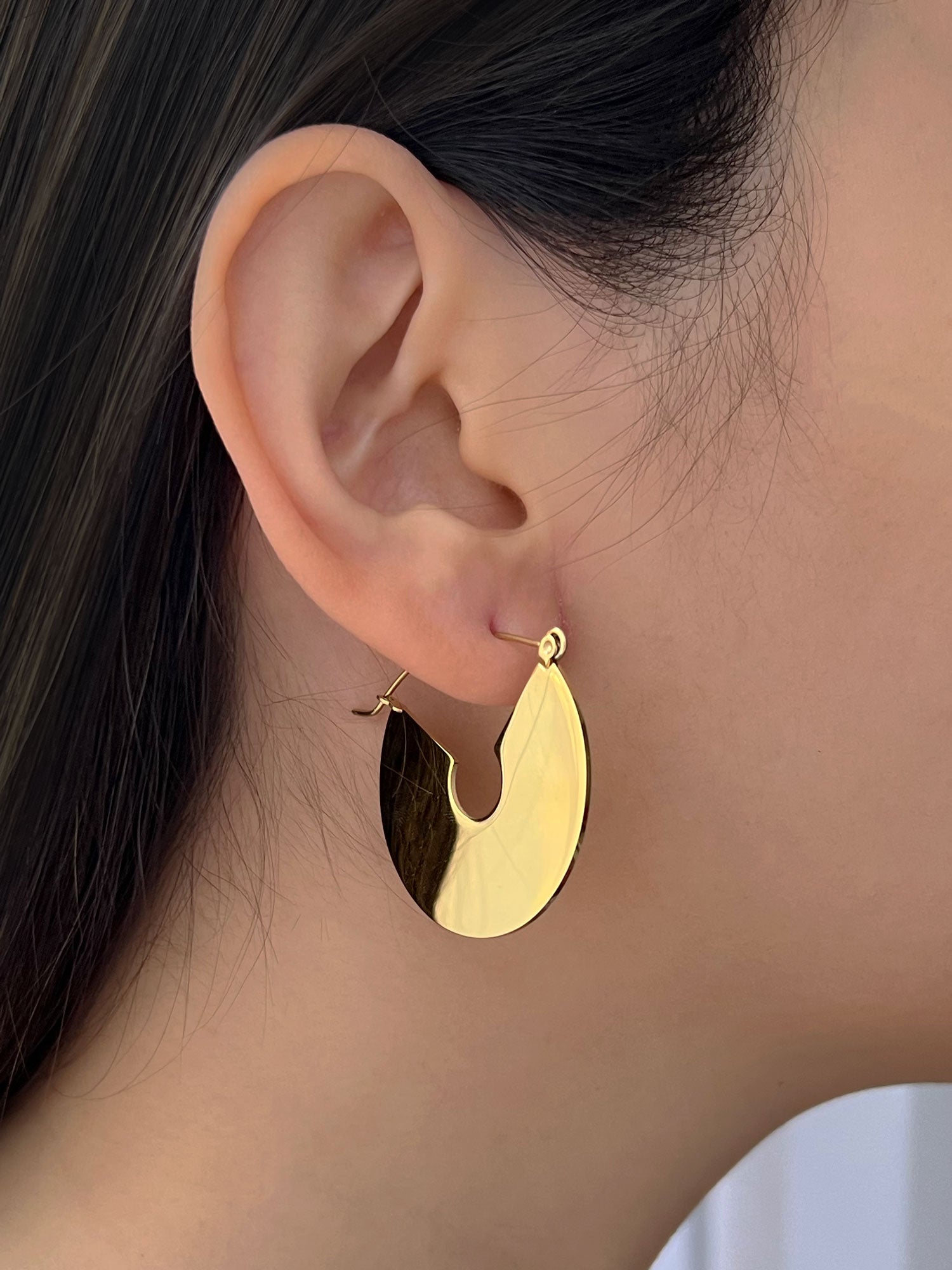 Eclectic Gold Flat Hoops