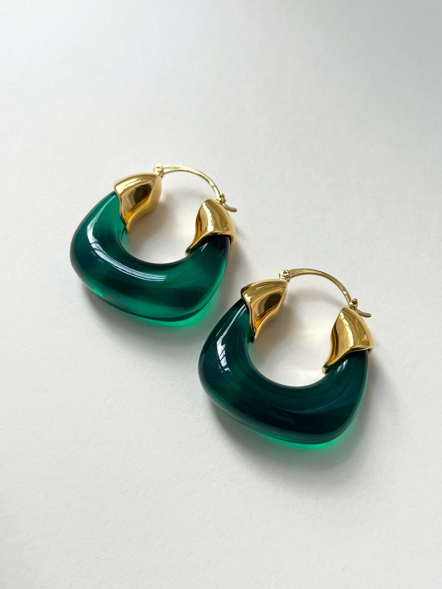 Chunky Hoops - Emerald Green