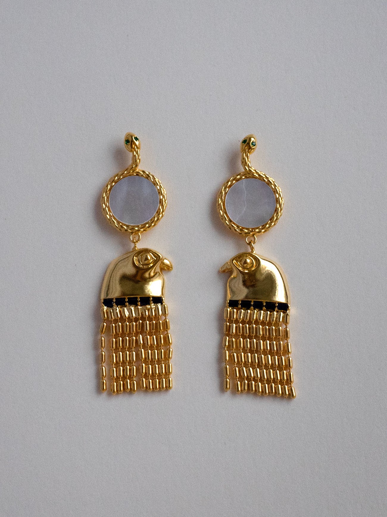 Horus Earrings With Shell Crest