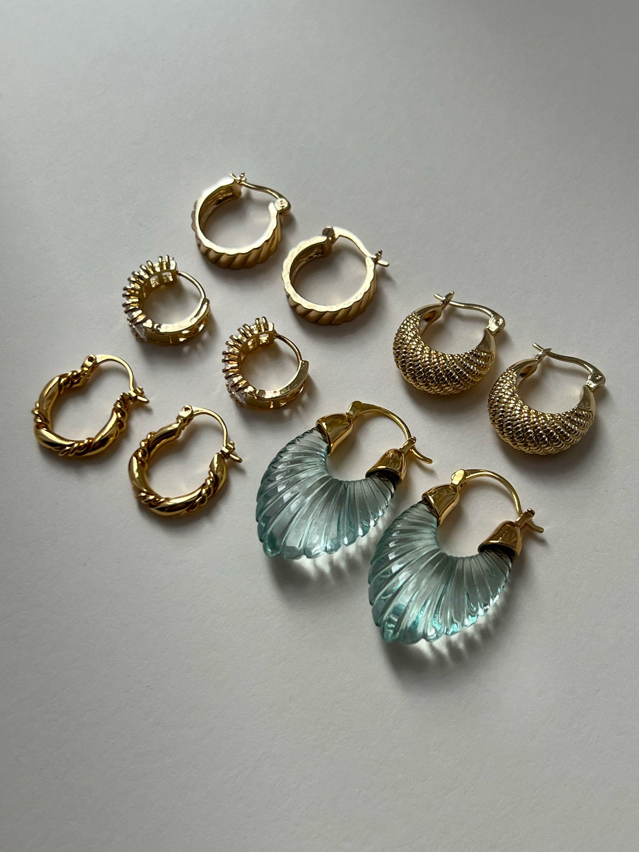 Small Wave Gold Hoops