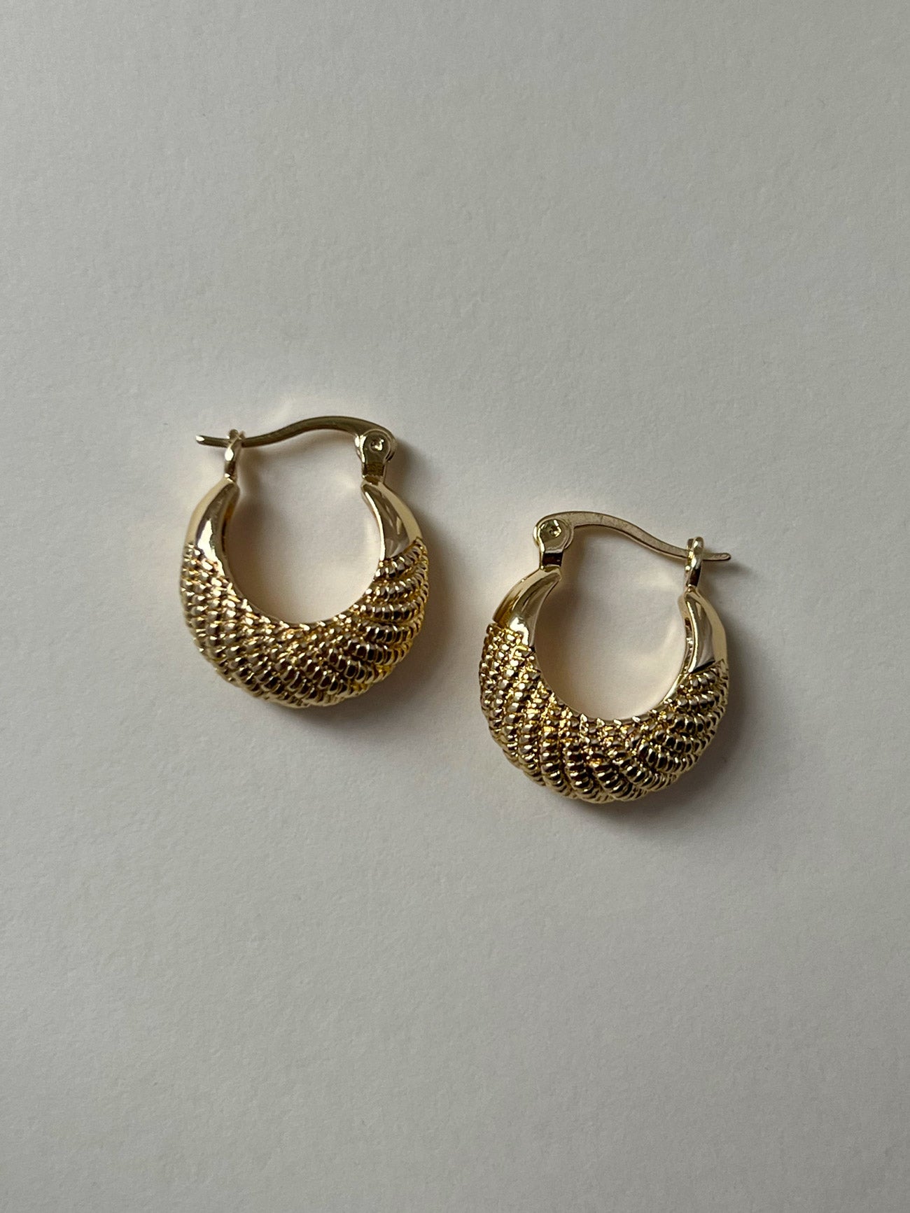 Petite Gold Patterned Hoops