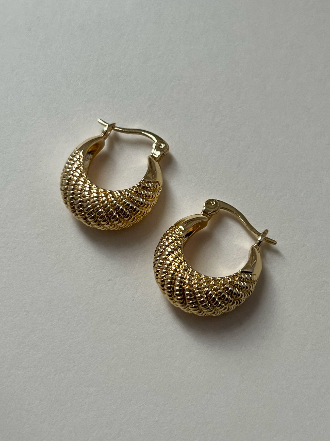 Petite Gold Patterned Hoops