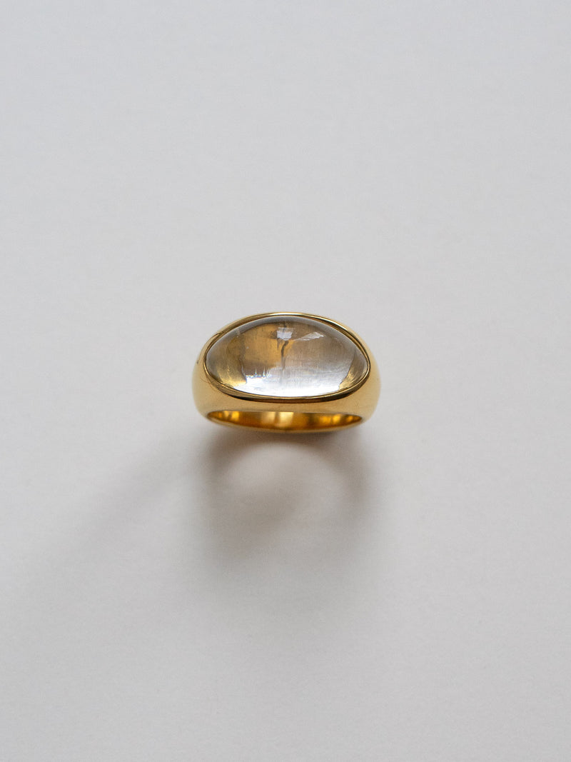 Gold Lucite Ring - Transparent
