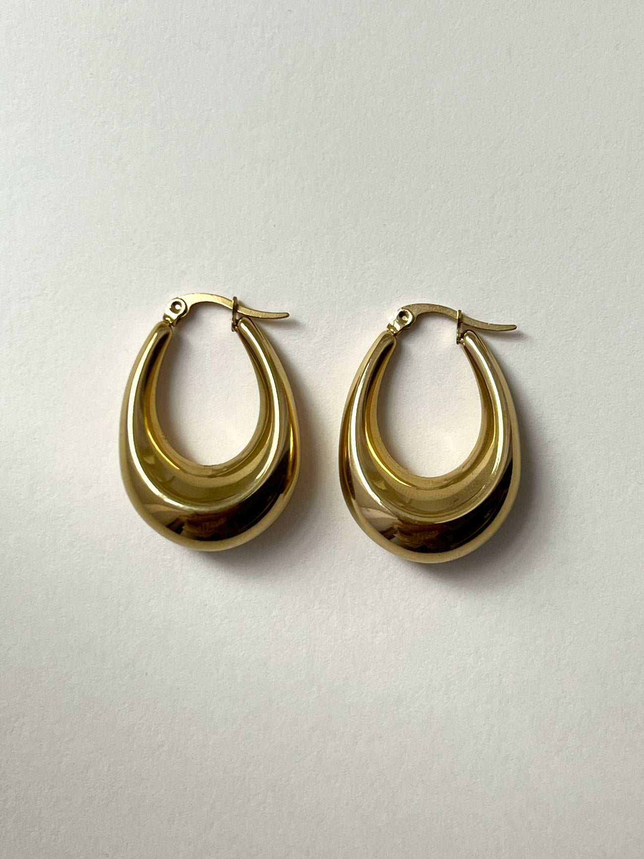 Bold Oval Gold Hoops