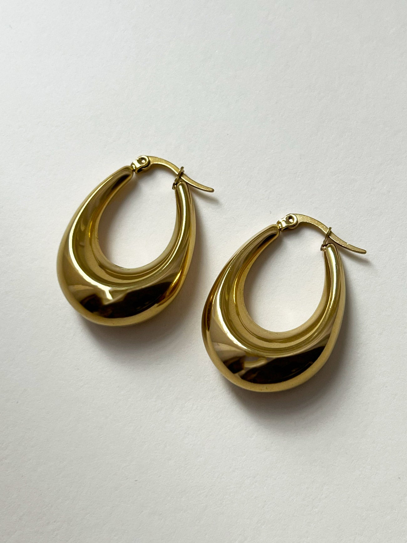 Bold Oval Gold Hoops