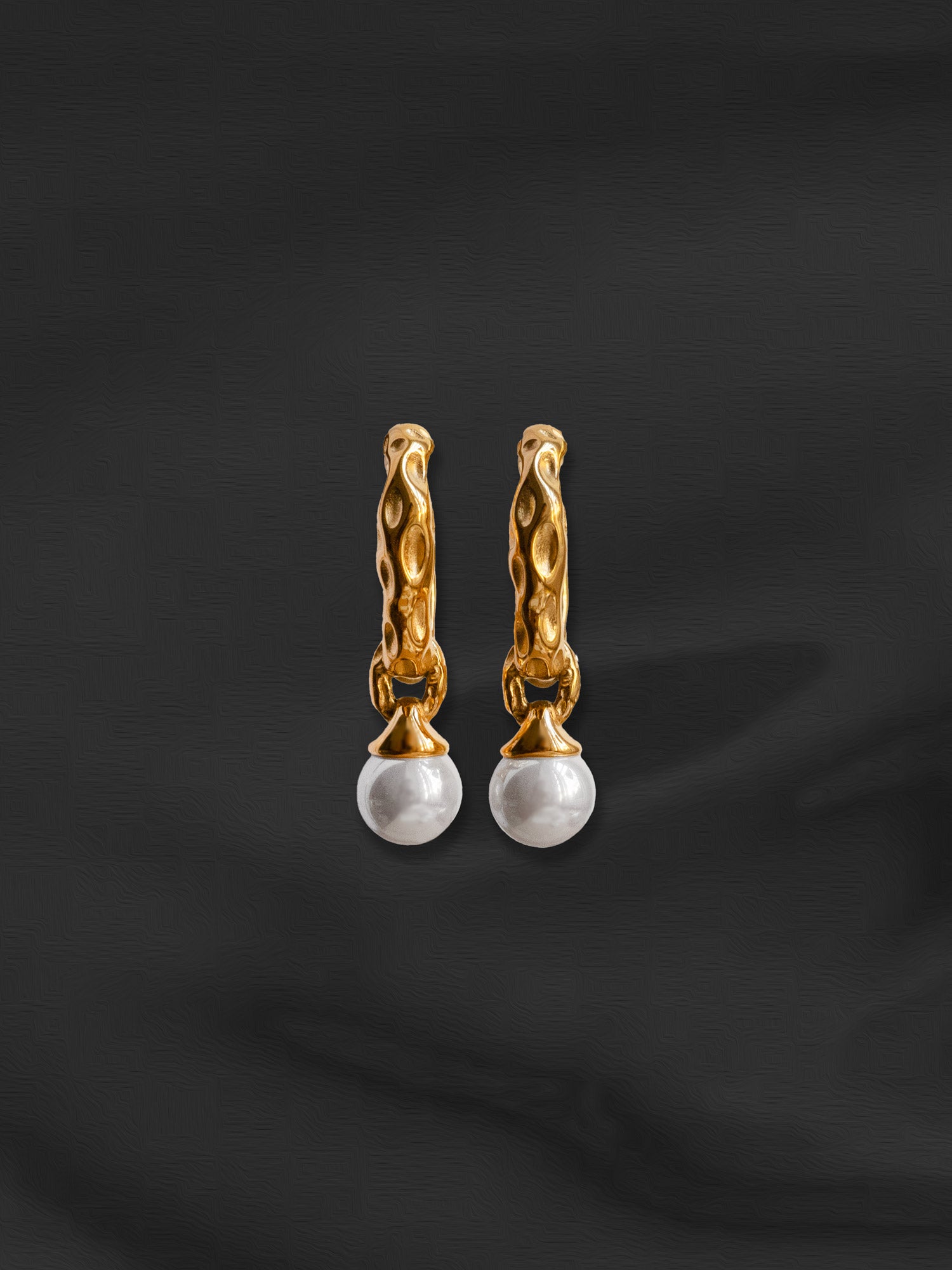 Boucles d'oreilles pendantes en perles - Or
