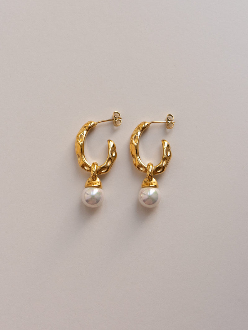 Pearl Drop Earrings - Silver