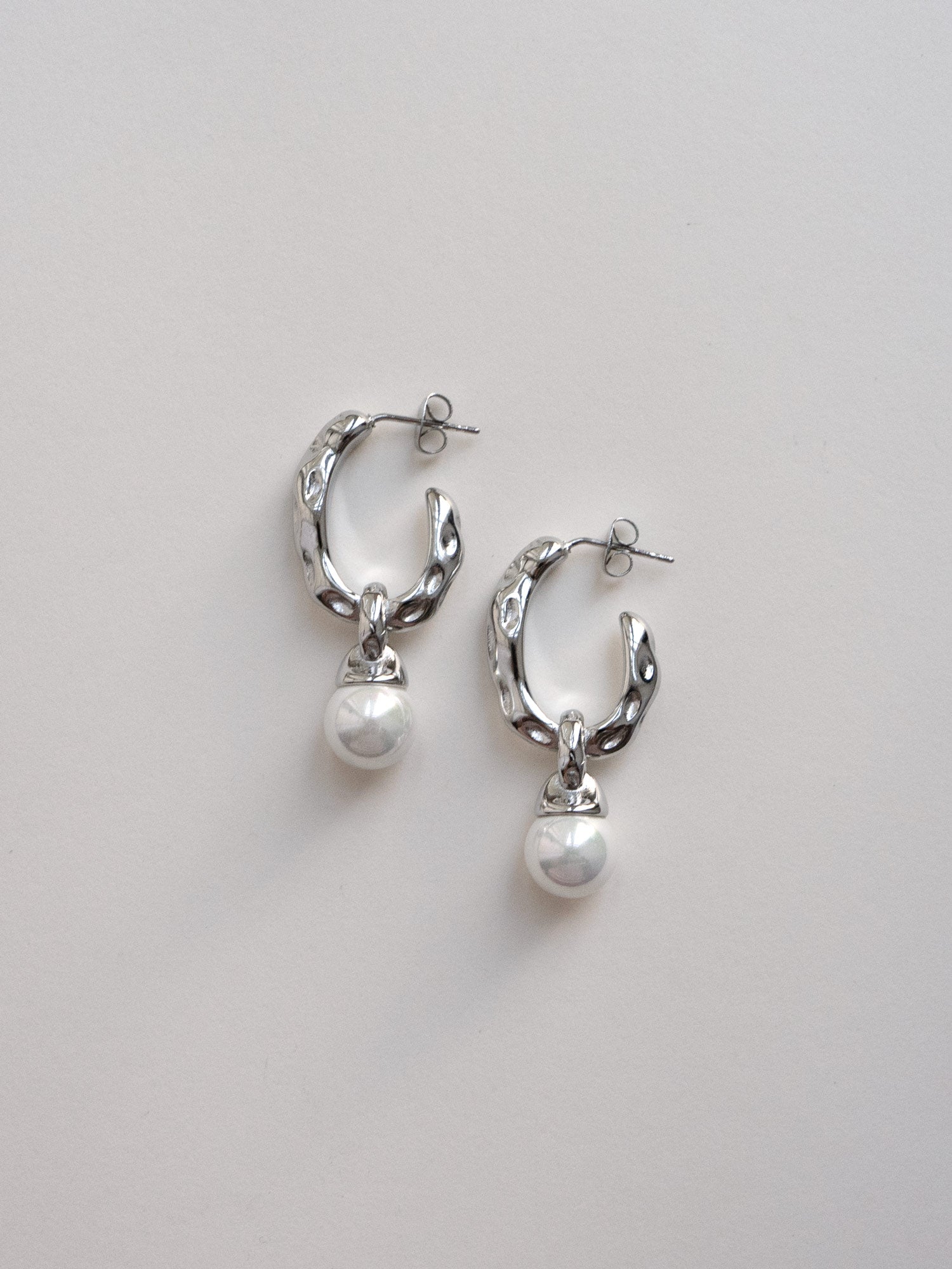 pearl drop earrings silver3