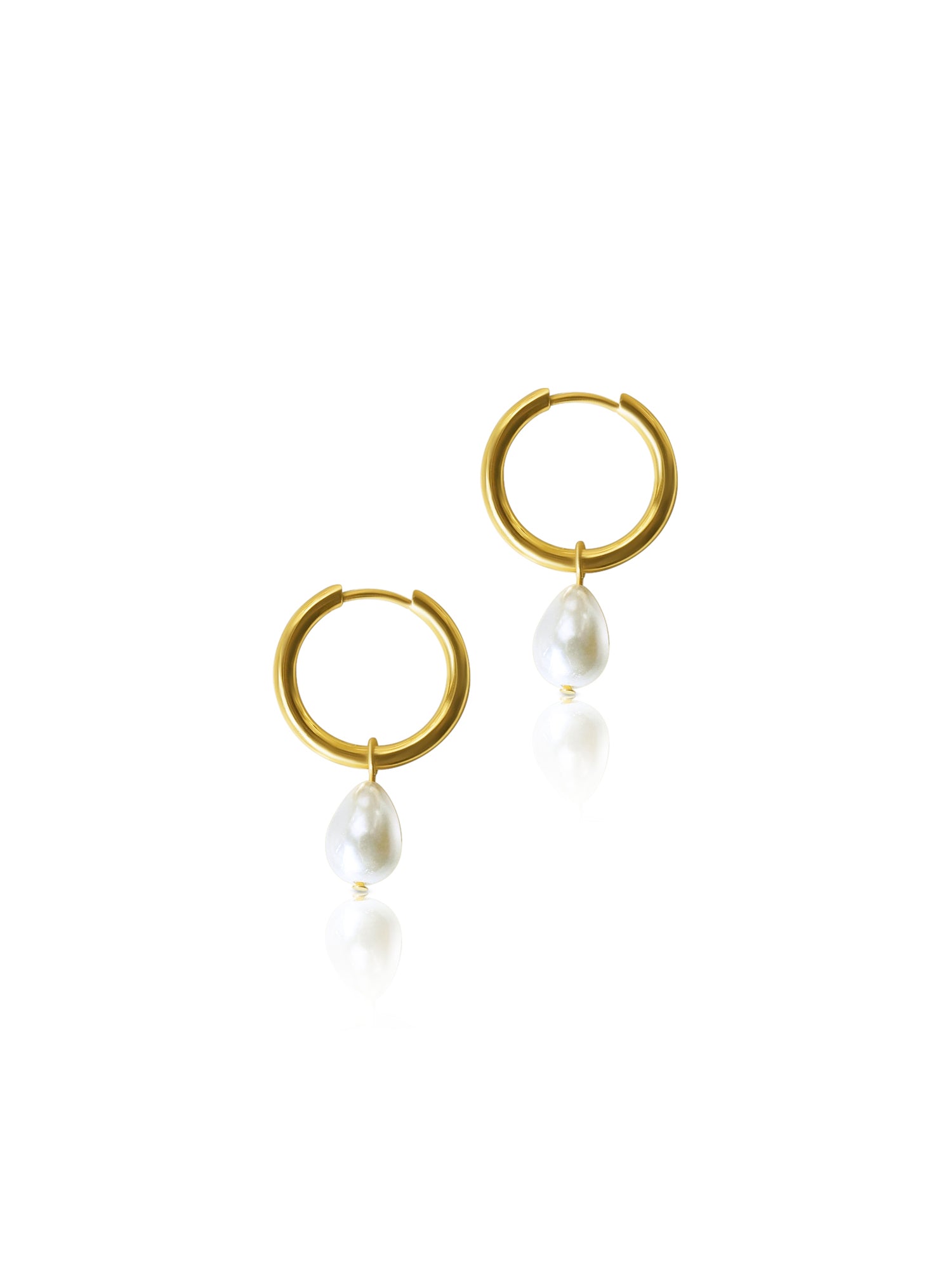 teardrop pearl hoops