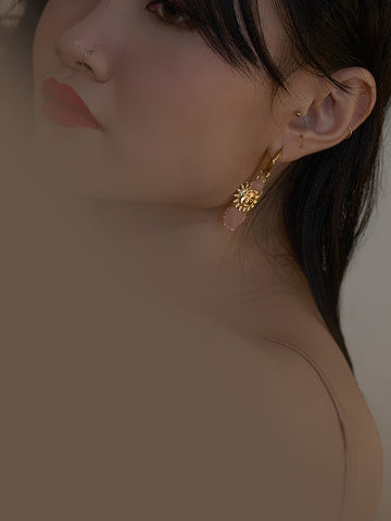 Divine Sun-Moon Hoops - Moonstone – Gabi The Label