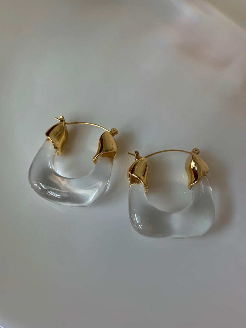 Chunky Vintage Hoops - Clear