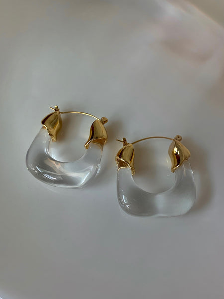 Chunky Vintage Hoops - Clear – Gabi The Label