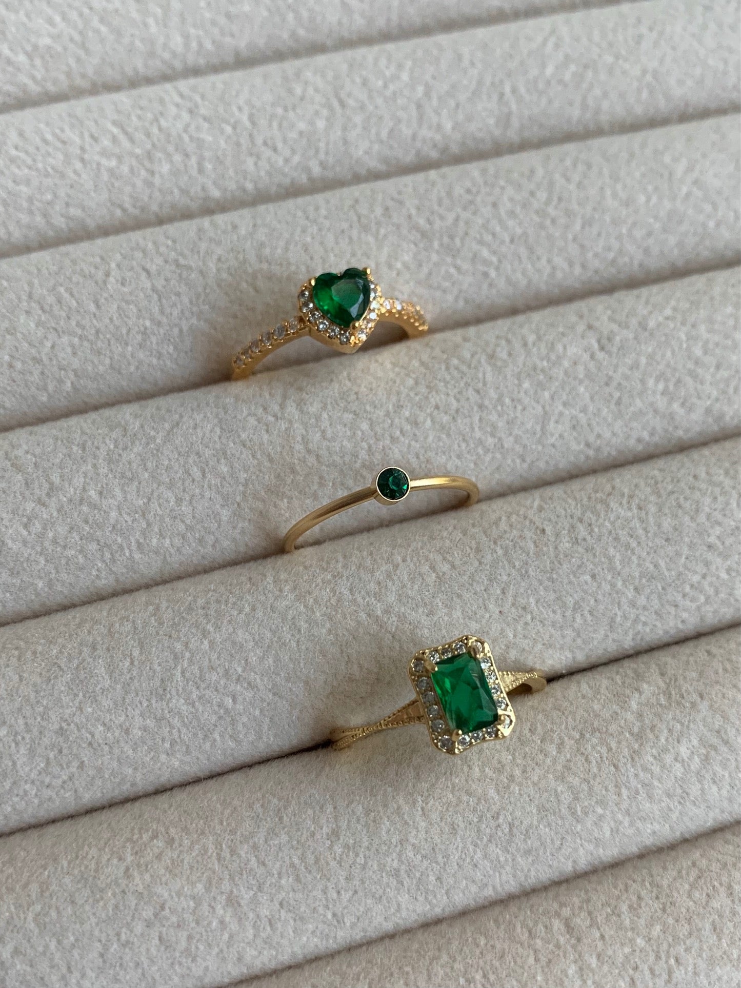 Emerald Heart Gemstone Ring