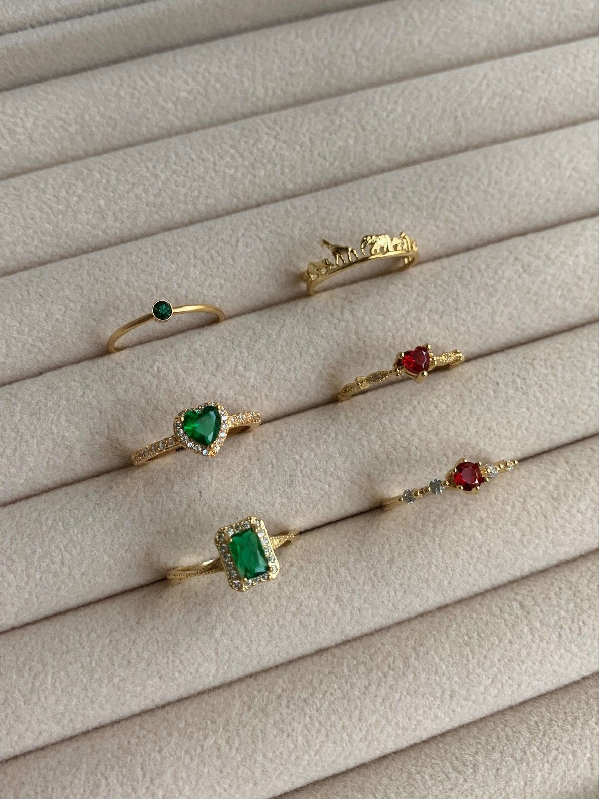 Emerald Rectangular Gemstone Ring