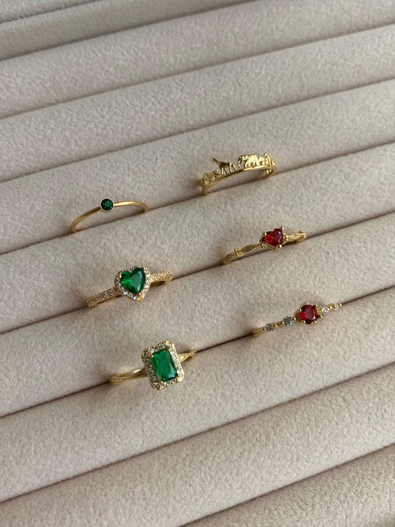 Ruby Heart Gemstone Ring