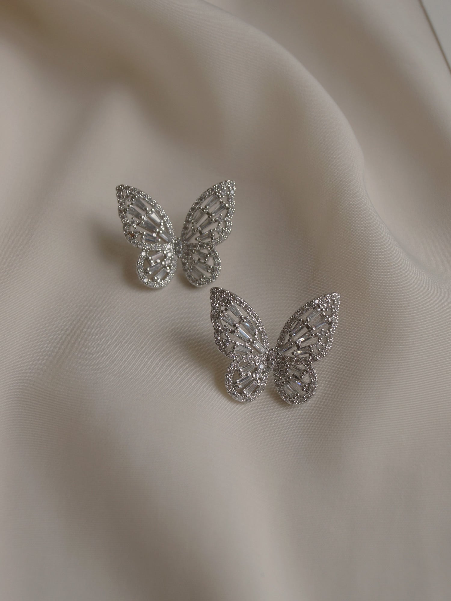 Boucles d'oreilles papillon OAHU - Argent *Boucles d'oreilles S925 plaquées platine