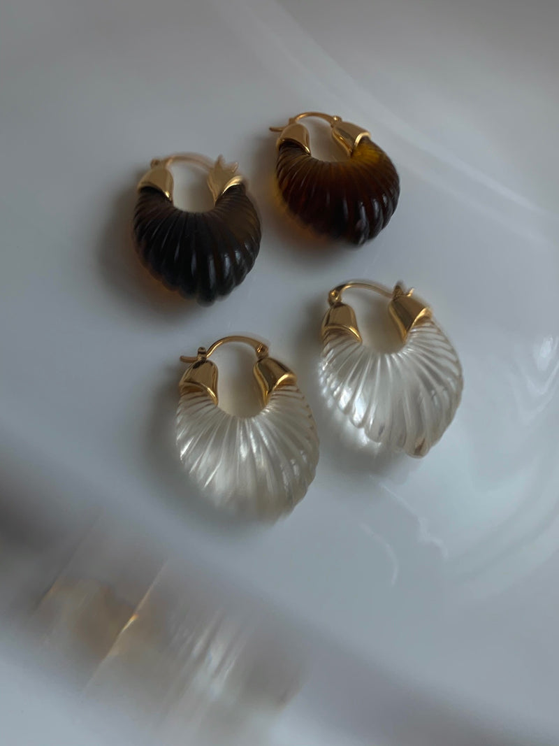Sculptural Hoops - Brown
